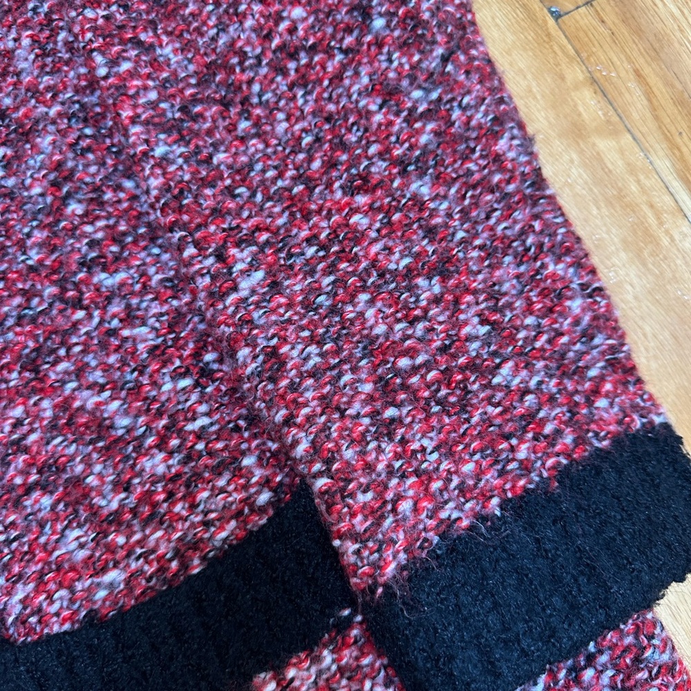 Women's Red and Black Cardigan Sweater - Picture 5 of 5